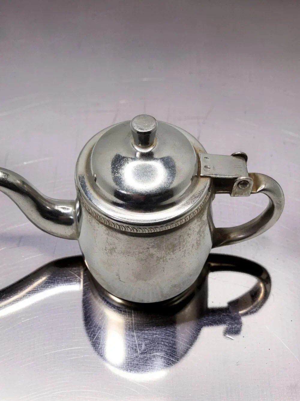 vintage 1970s-80s edward don stainless steel restaurant syrup/cream dispenser